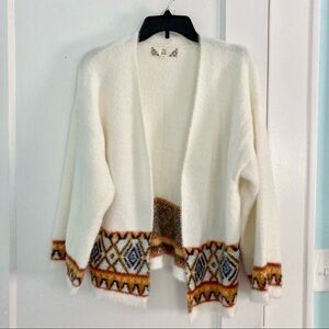 Fuzzy Aztec Pattern Cardigan
